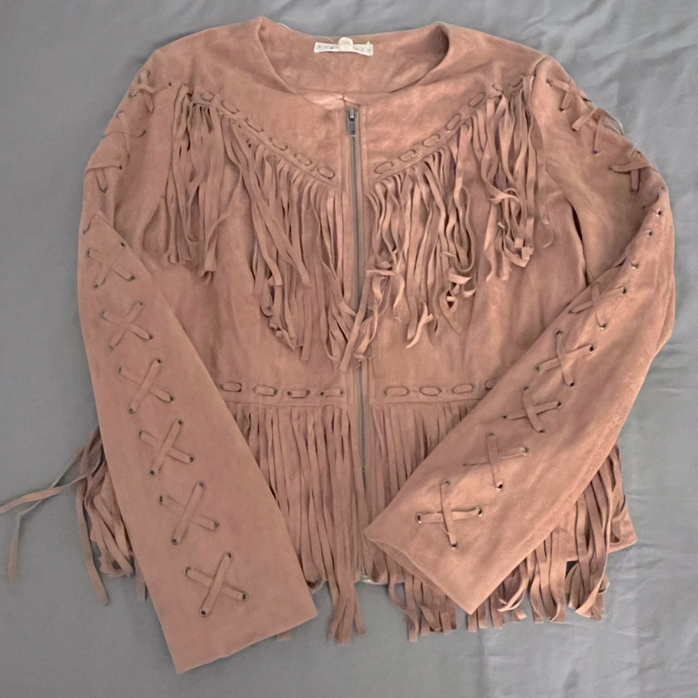 suede jacket with fringe